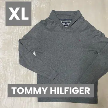 타미힐피거 그레이 V넥 스웨터