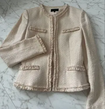 베이지 핑크 prideglide 프린지 자켓 36