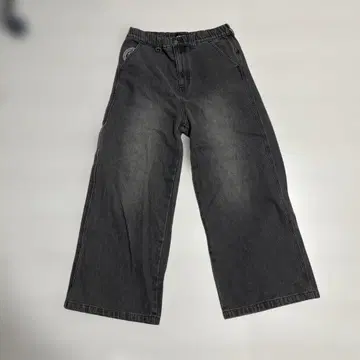 겐자이 블랙 데님 와이드 팬츠