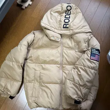 RODEO CROWNS 후드 부착 다운 자켓 베이지