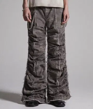 [GRANCY] 셔링 데미지 디자인 코튼 팬츠