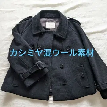 숏 울 코트 블랙