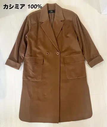 [ 컨디션 최상 ] TOP LADY 롱 코트 캐시미어 카멜 베이지