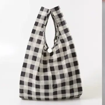 BAGGU STANDARD 블랙 x 화이트 체크 에코백