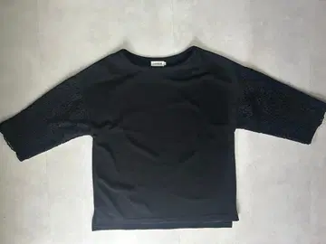 LECISM 블랙 레이스 슬리브 상의