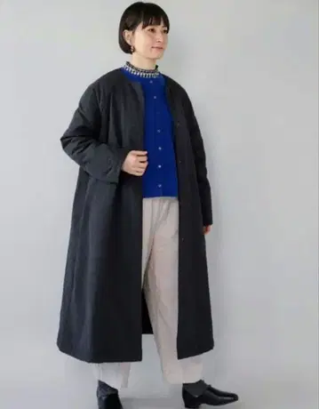 mumokuteki 무모쿠테키 충전솜 롱 코트 블랙