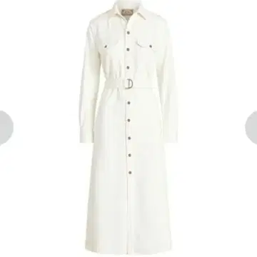 폴로 랄프로렌 트윌 벨티드 셔츠 드레스 화이트 M