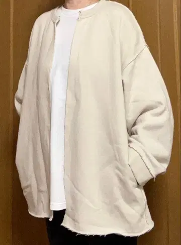 새상품급 JOURNAL STANDARD 속기모 면 혼방 베이지 가디건