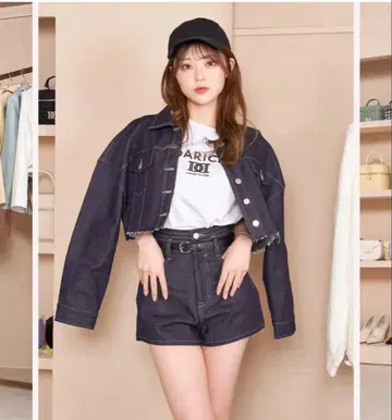 다리치 G 데님 하이웨스트 숏팬츠