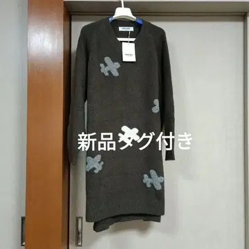 PERSON'S 브라운 V넥 니트 원피스 튜닉 택 포함 새상품