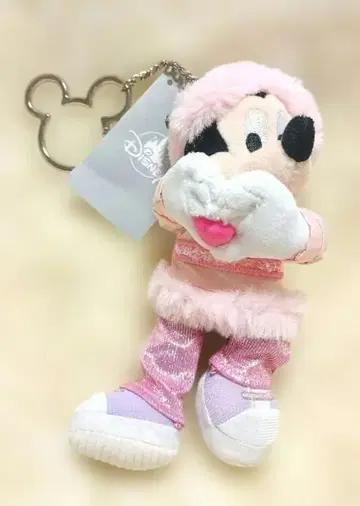 미키 봉제 인형 키링 키체인 핑크 HAPPY BIRTHDAY