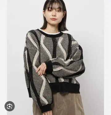 몰 자카드 니트 풀오버