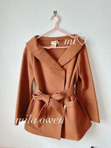 새상품급: mila owen 리본 벨트 숏코트