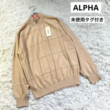 미사용 택 포함 ALPHA 캐시미어 100% 니트 스웨터 베이지 M