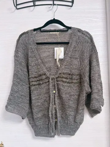 정가 30450엔 respirer 알파카 혼방 그레이 가디건 미사용