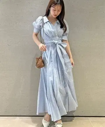 새상품급 snidel 카슈쿨 셔츠 원피스 깅엄 체크