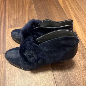 t.inaba 네이비 스웨이드 부티 22.5cm 일본제