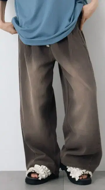 에카 소포 빈티지 가공 이지 데님 팬츠 (차콜) 택 포함