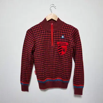 르꼬끄 le coq 르 코크 체크 스웨터 골프웨어