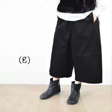 (g)그램 와이드 코듀로이 오벌 팬츠 블랙