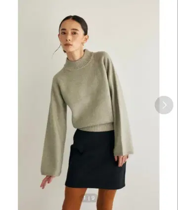 moussy 그레이 보틀넥 긴팔 스웨터