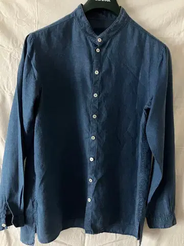 mittan 대마 셔츠 네이비 나염