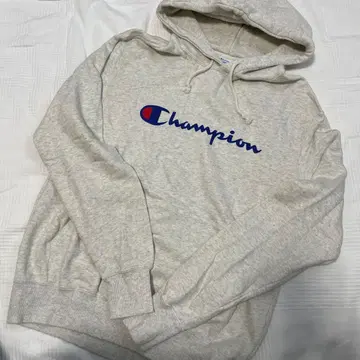 Champion 그레이 로고 후드티