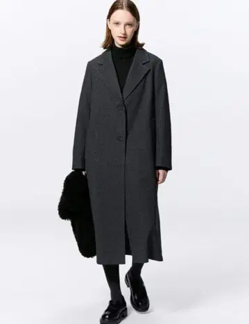 GU 코지 멜톤 테일러드 코트 긴 길이 M