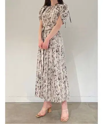 2WAY 볼륨 슬리브 프린트 원피스