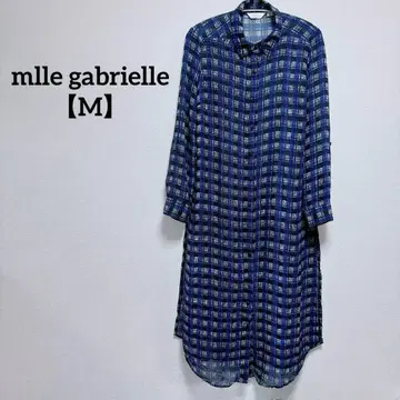 mlle gabrielle [ M ] 체크 셔츠 원피스 얇은 소재 슬릿