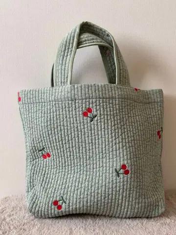 [ 새상품 ] 누비백 이불백 퀼팅 토트백 그린 한국