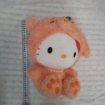 헬로키티 봉제 인형 오렌지 약 20cm