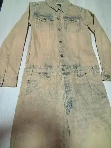 드레스 스트립 데님 작업복