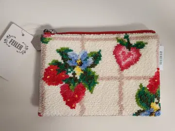 미사용 새상품 페이러 스트로베리 필드 쁘띠 티슈 파우치