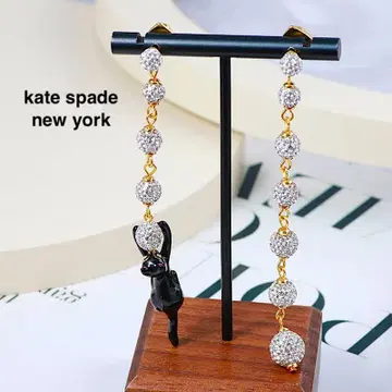 케이트 스페이드 고양이 롱 귀걸이 실버