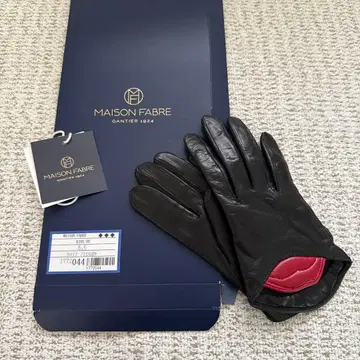 MAISON FABRE 가죽 장갑 블랙/레드