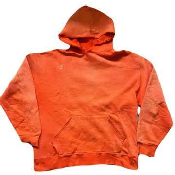 50s-60s cotton hoodie 'orange' 선페이드