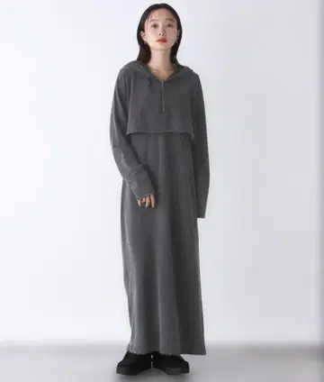 JEANASIS 후드티 원피스 black