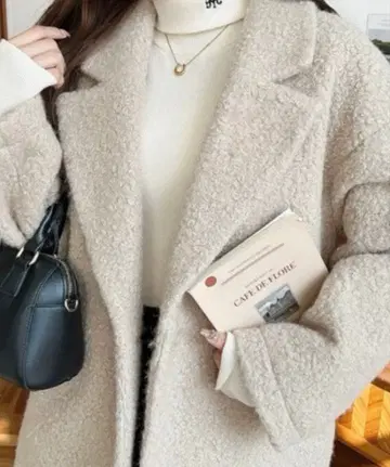 페이크 링 울 루즈 실루엣 테일러드 자켓 M 그레이지