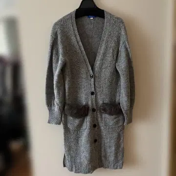 블루 레이블 크레스트브릿지 그레이 롱 가디건 38