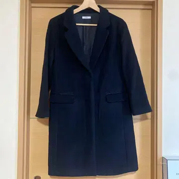 IENA 네이비 체스터 코트 울 캐시미어 혼방