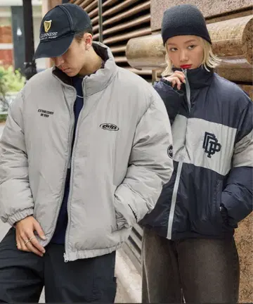 리버서블 다운 자켓 화이트 네이비