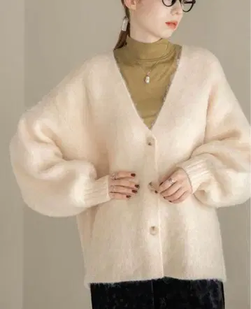 hinari 히나리 W 자카드 니트 가디건 아이보리