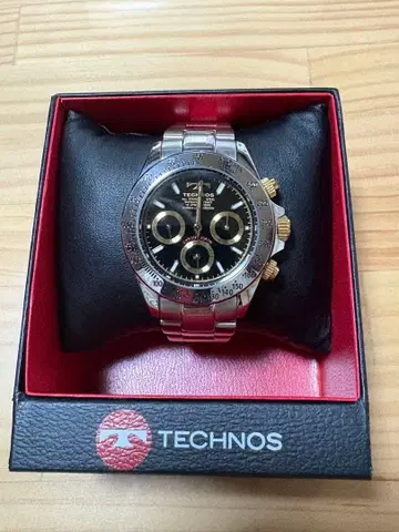 TECHNOS 크로노그래프 블랙 다이얼