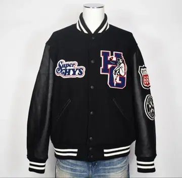 HYSTERIC GLAMOUR 바시티 자켓 블랙