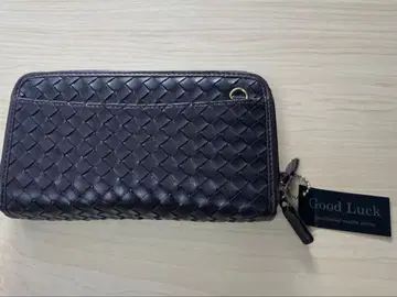 [ 다크 브라운 ] 뜨개질 디자인 가죽 장지갑