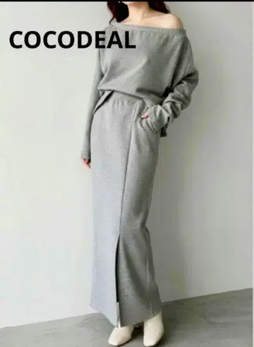 COCODEAL 오프숄더 맨투맨 셋업