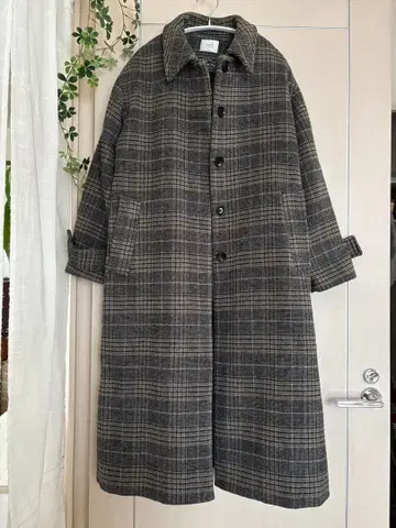 LOWRYSFARM 체크 스텐카라 코트