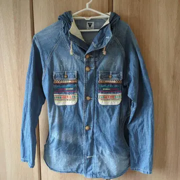 고슬로우 캐러밴 후드 부착 데님 자켓 사이즈 5