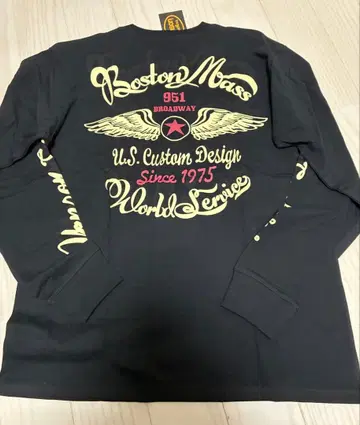 vanson 블랙 롱 슬리브 T셔츠